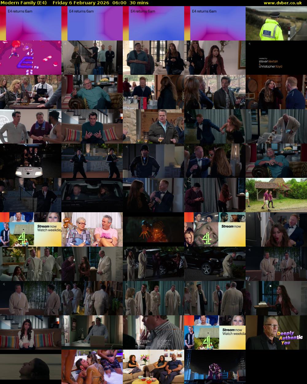 Modern Family (E4) Friday 6 February 2026 06:00 - 06:30