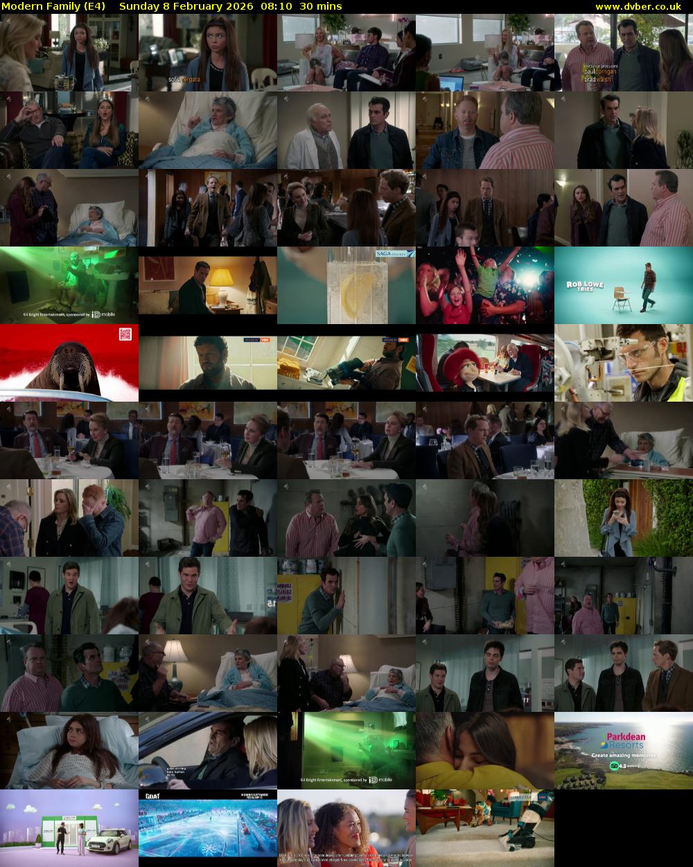 Modern Family (E4) Sunday 8 February 2026 08:10 - 08:40