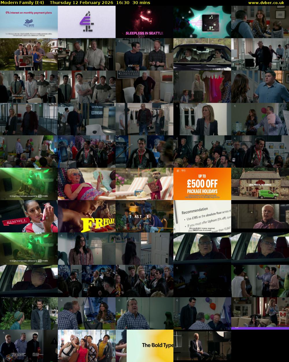 Modern Family (E4) Thursday 12 February 2026 16:30 - 17:00