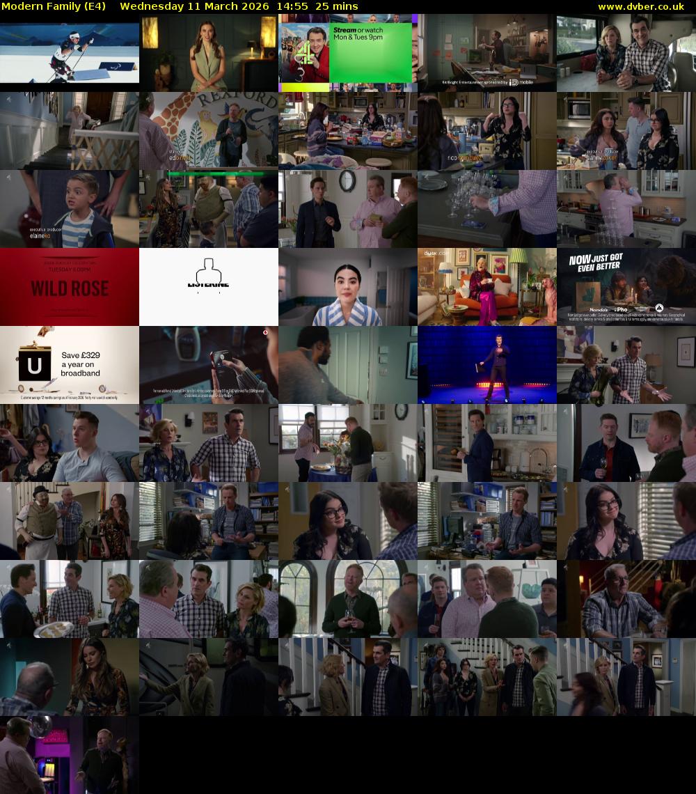 Modern Family (E4) Wednesday 11 March 2026 14:55 - 15:20