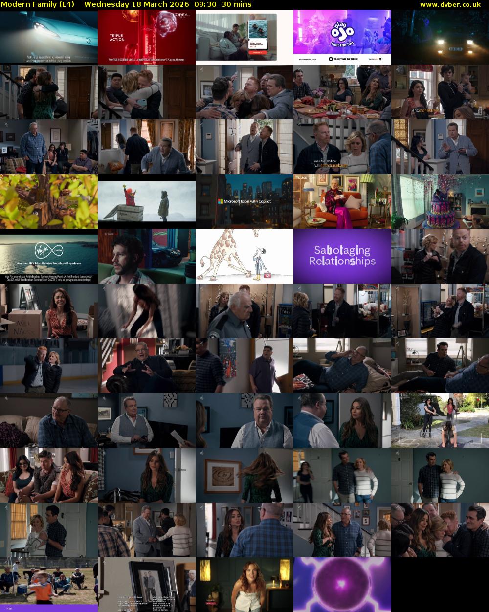 Modern Family (E4) Wednesday 18 March 2026 09:30 - 10:00
