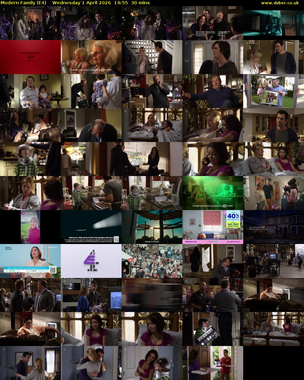 Modern Family (E4) Wednesday 1 April 2026 14:55 - 15:25