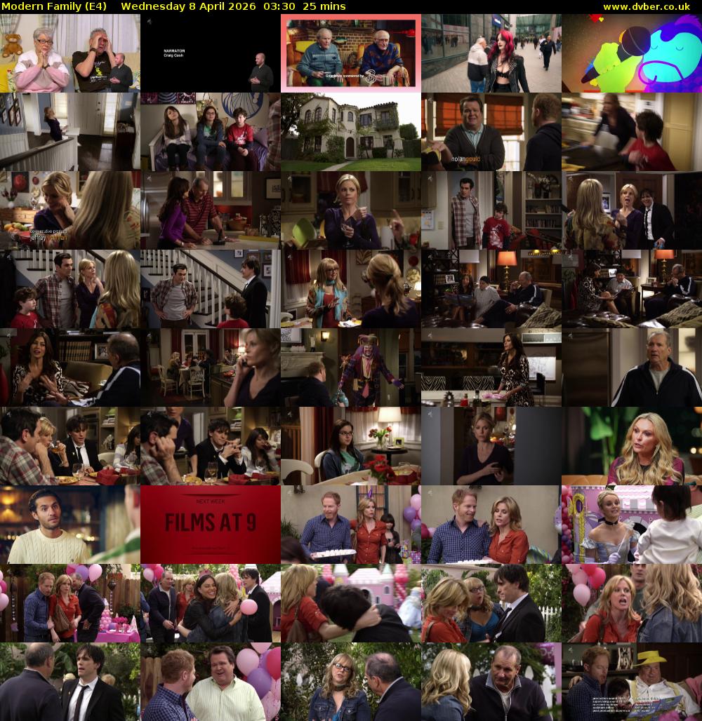 Modern Family (E4) Wednesday 8 April 2026 03:30 - 03:55