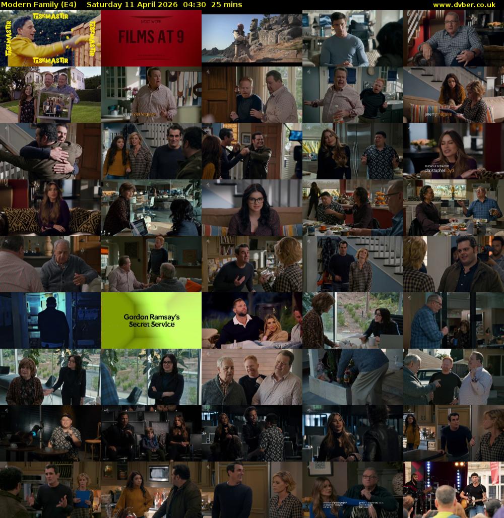 Modern Family (E4) Saturday 11 April 2026 04:30 - 04:55