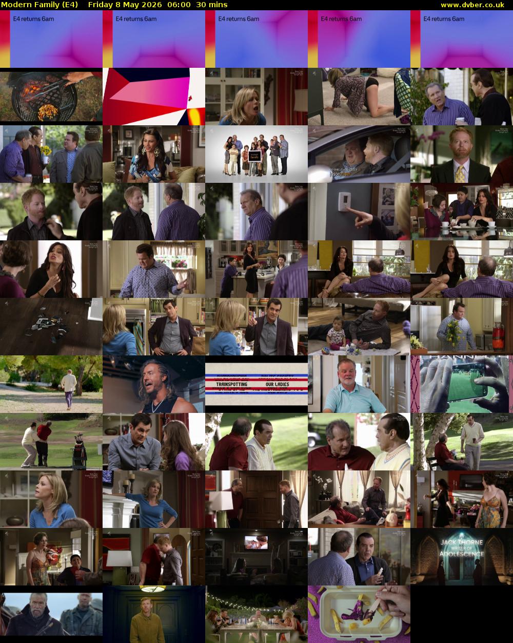 Modern Family (E4) Friday 8 May 2026 06:00 - 06:30