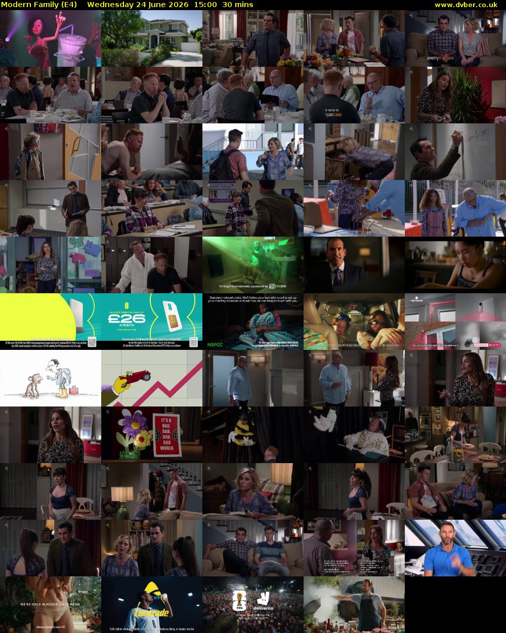 Modern Family (E4) Wednesday 24 June 2026 15:00 - 15:30
