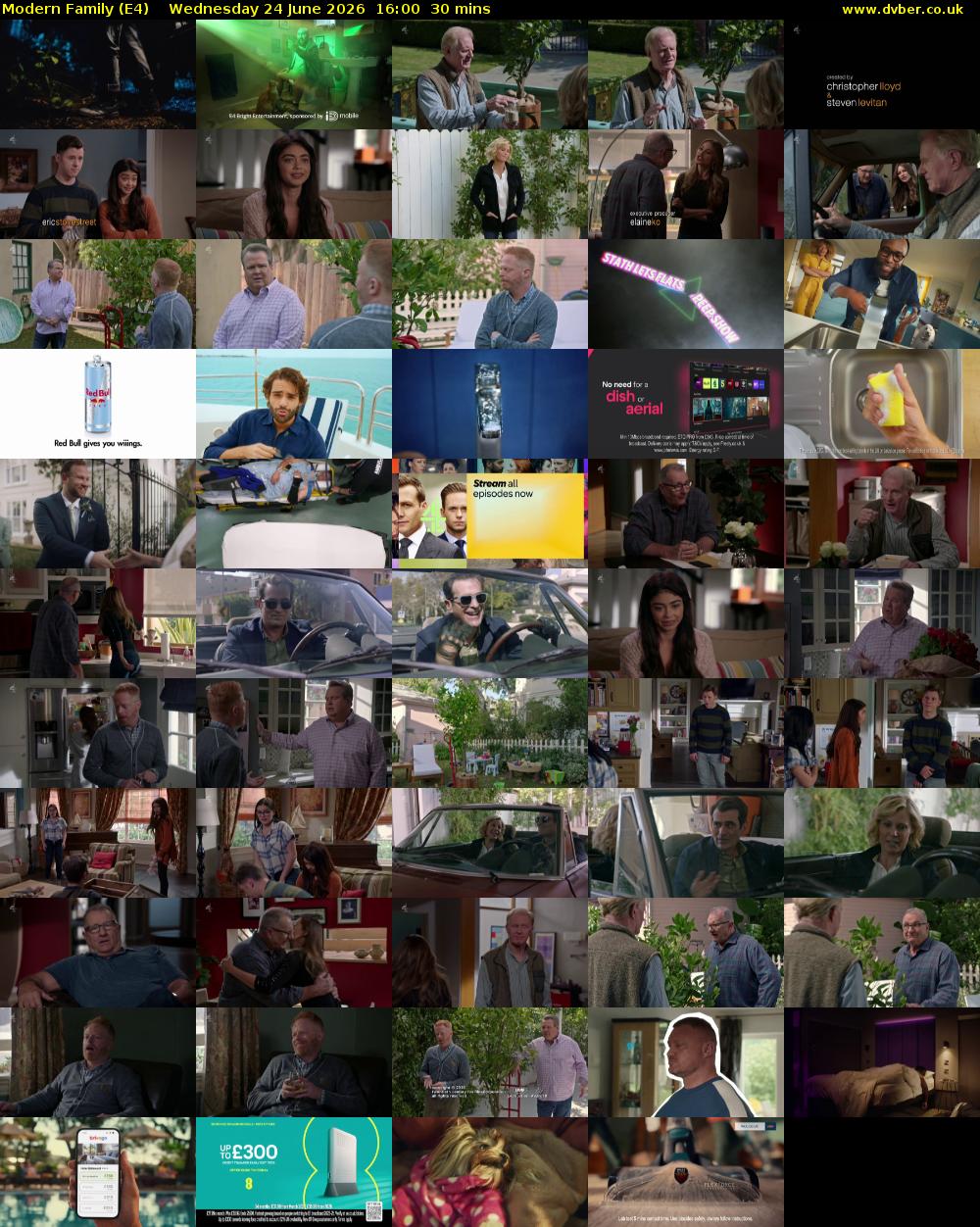 Modern Family (E4) Wednesday 24 June 2026 16:00 - 16:30