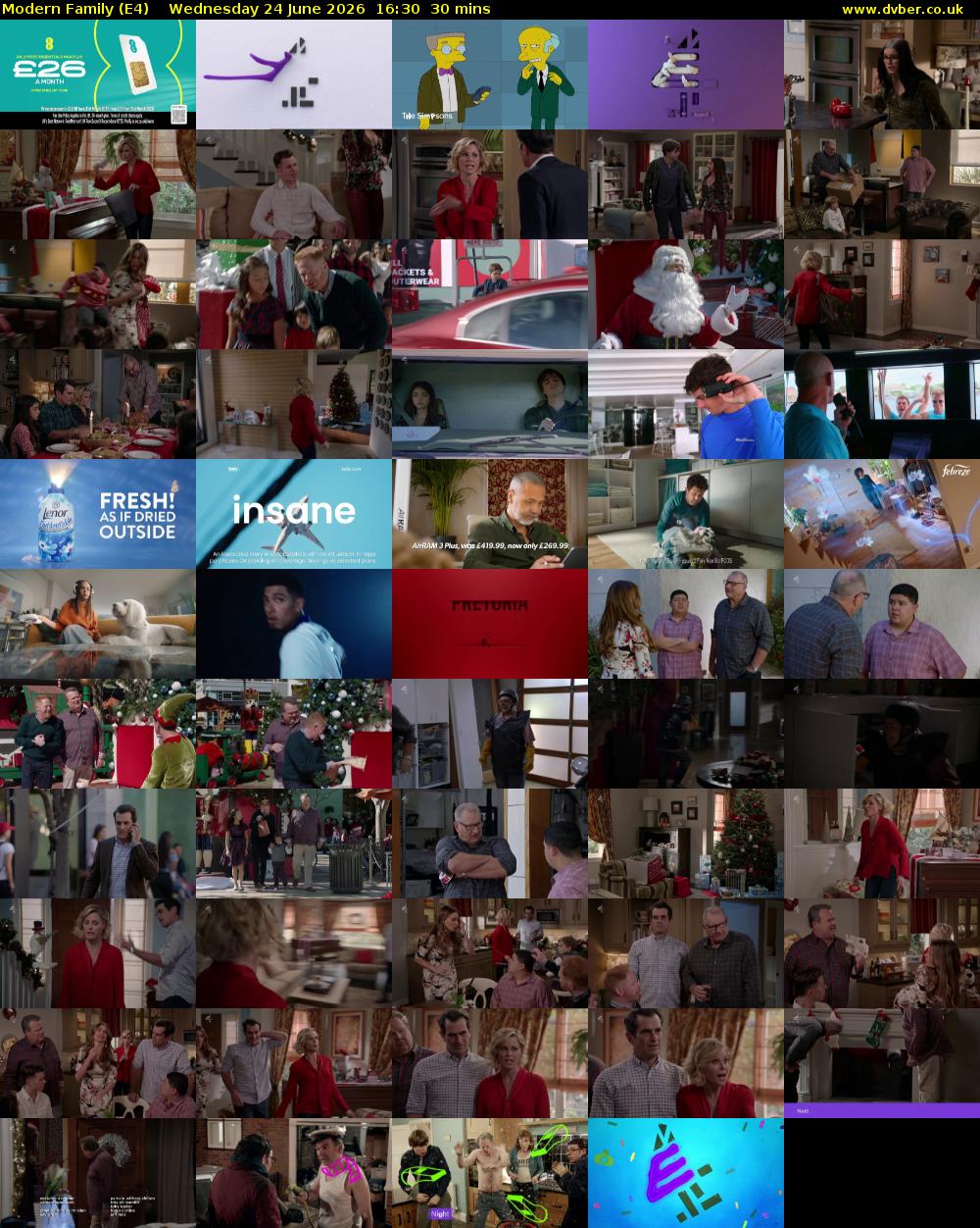Modern Family (E4) Wednesday 24 June 2026 16:30 - 17:00
