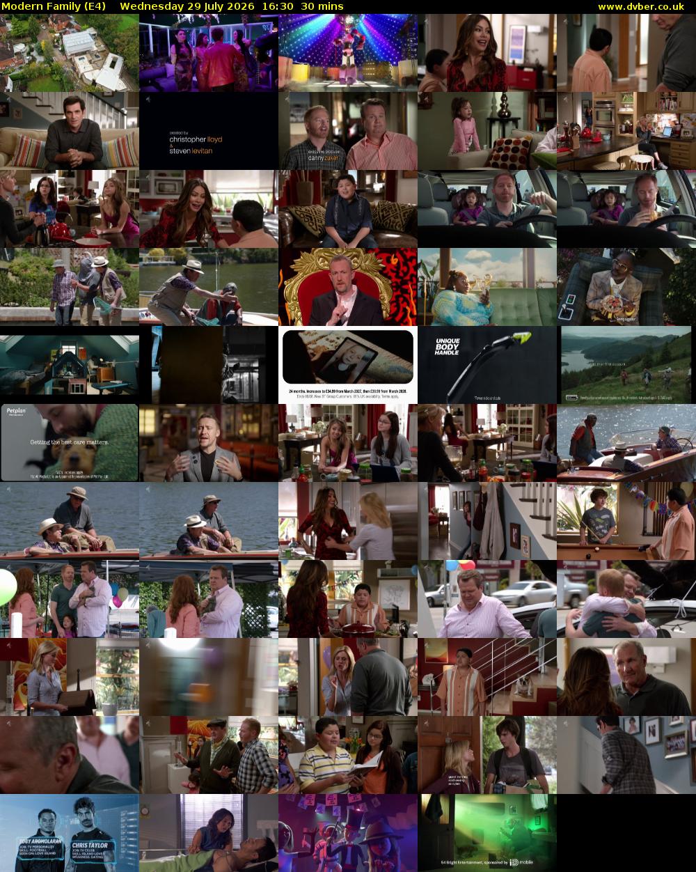 Modern Family (E4) Wednesday 29 July 2026 16:30 - 17:00