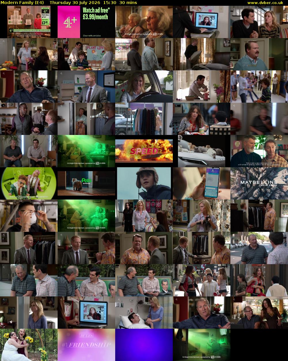 Modern Family (E4) Thursday 30 July 2026 15:30 - 16:00