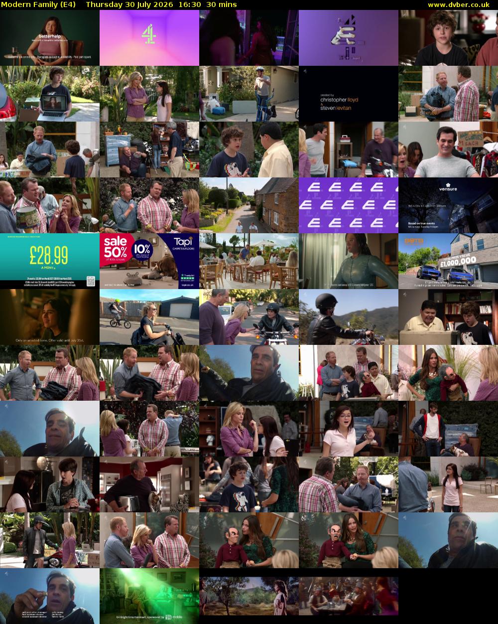 Modern Family (E4) Thursday 30 July 2026 16:30 - 17:00