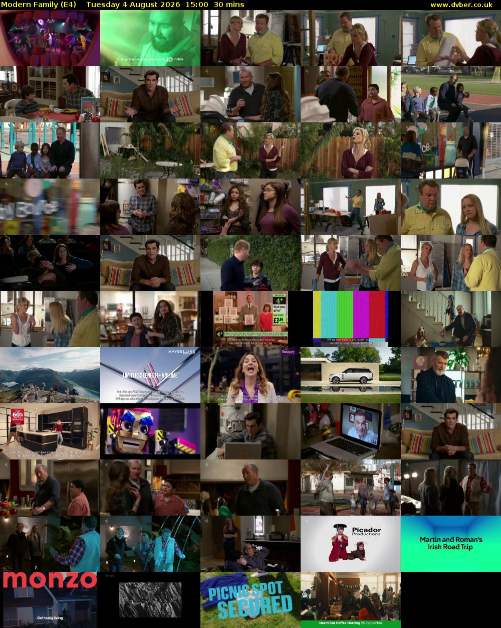 Modern Family (E4) Tuesday 4 August 2026 15:00 - 15:30
