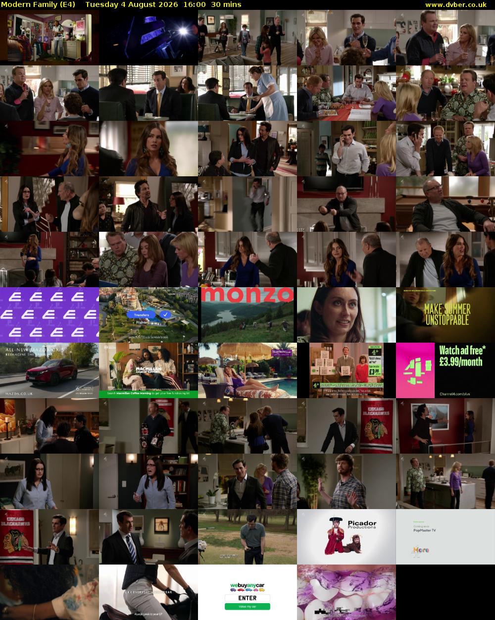 Modern Family (E4) Tuesday 4 August 2026 16:00 - 16:30