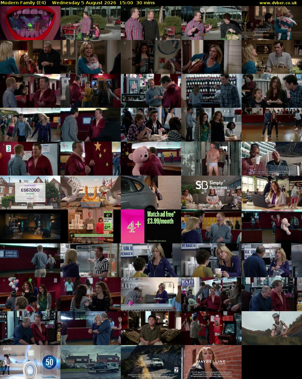 Modern Family (E4) Wednesday 5 August 2026 15:00 - 15:30