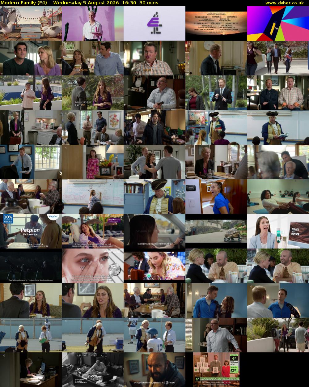 Modern Family (E4) Wednesday 5 August 2026 16:30 - 17:00