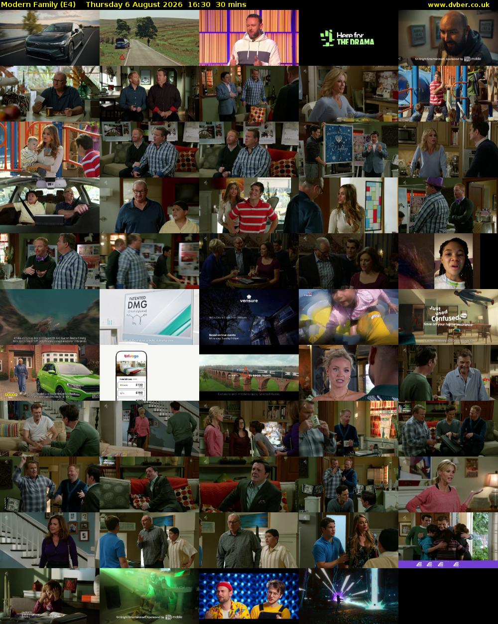 Modern Family (E4) Thursday 6 August 2026 16:30 - 17:00
