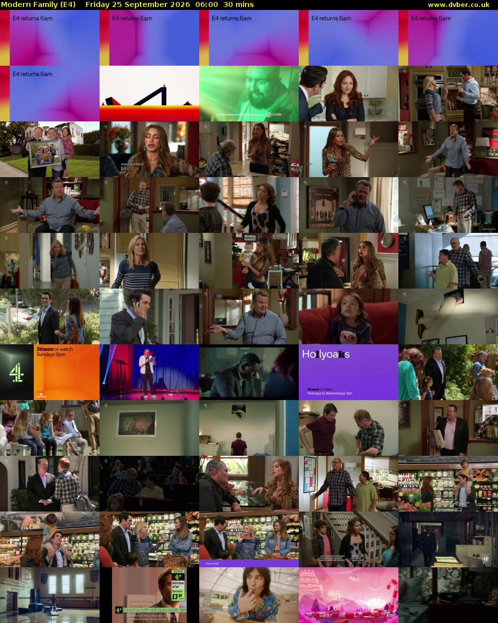 Modern Family (E4) Friday 25 September 2026 06:00 - 06:30