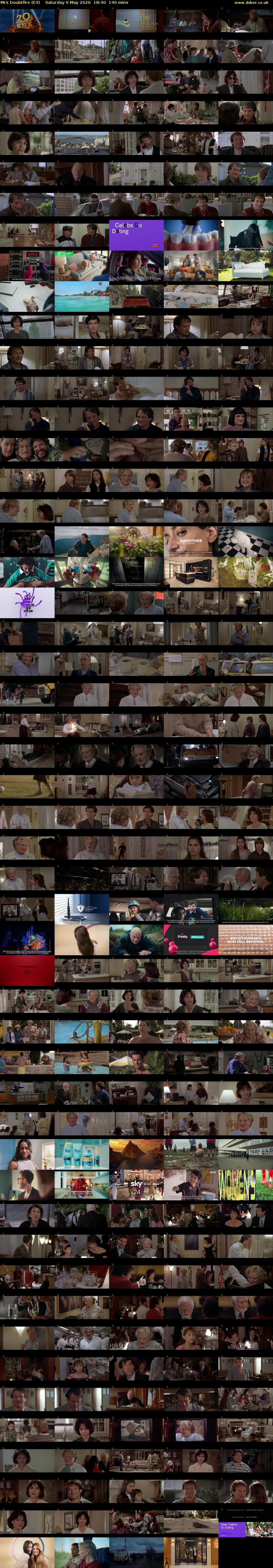 Mrs Doubtfire (E4) Saturday 9 May 2026 18:40 - 21:00