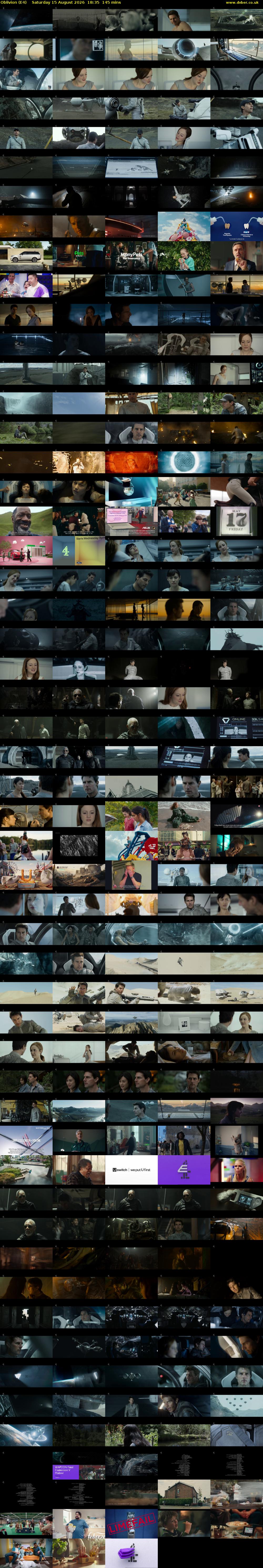 Oblivion (E4) Saturday 15 August 2026 18:35 - 21:00