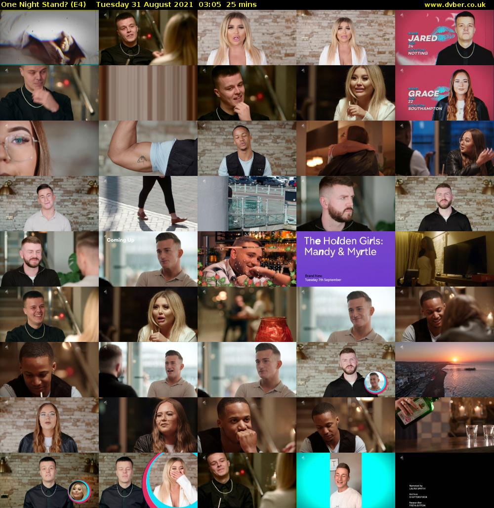 One Night Stand? (E4) Tuesday 31 August 2021 03:05 - 03:30
