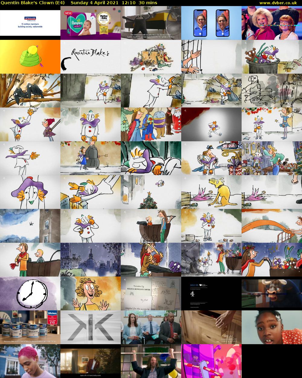 Quentin Blake's Clown (E4) Sunday 4 April 2021 12:10 - 12:40