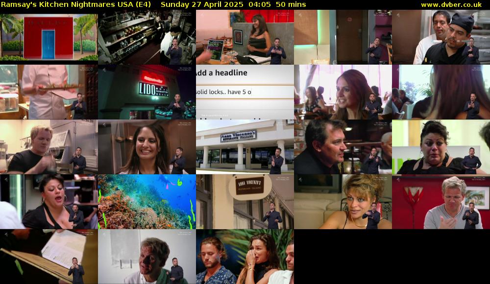 Ramsay's Kitchen Nightmares USA (E4) Sunday 27 April 2025 04:05 - 04:55