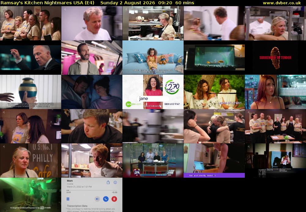 Ramsay's Kitchen Nightmares USA (E4) Sunday 2 August 2026 09:20 - 10:20