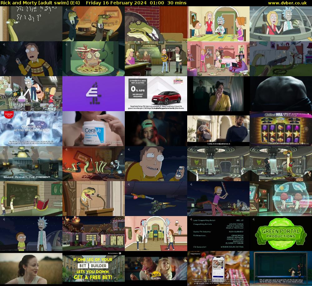 Rick and Morty [adult swim] (E4) Friday 16 February 2024 01:00 - 01:30