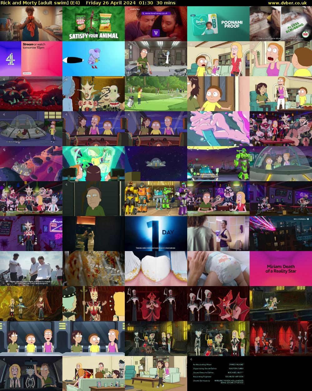 Rick and Morty [adult swim] (E4) Friday 26 April 2024 01:30 - 02:00