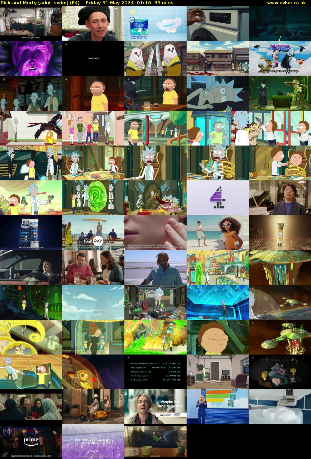 Rick and Morty [adult swim] (E4) Friday 31 May 2024 01:10 - 01:45