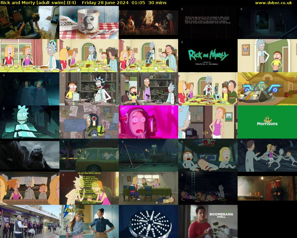 Rick and Morty [adult swim] (E4) Friday 28 June 2024 01:05 - 01:35