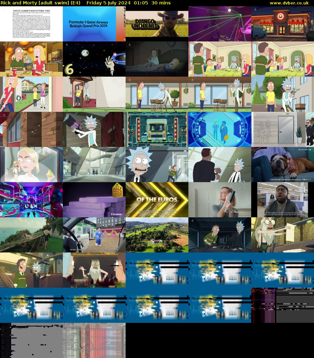 Rick and Morty [adult swim] (E4) Friday 5 July 2024 01:05 - 01:35