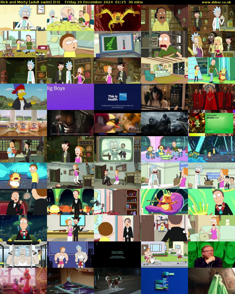 Rick and Morty [adult swim] (E4) Friday 20 December 2024 01:15 - 01:45
