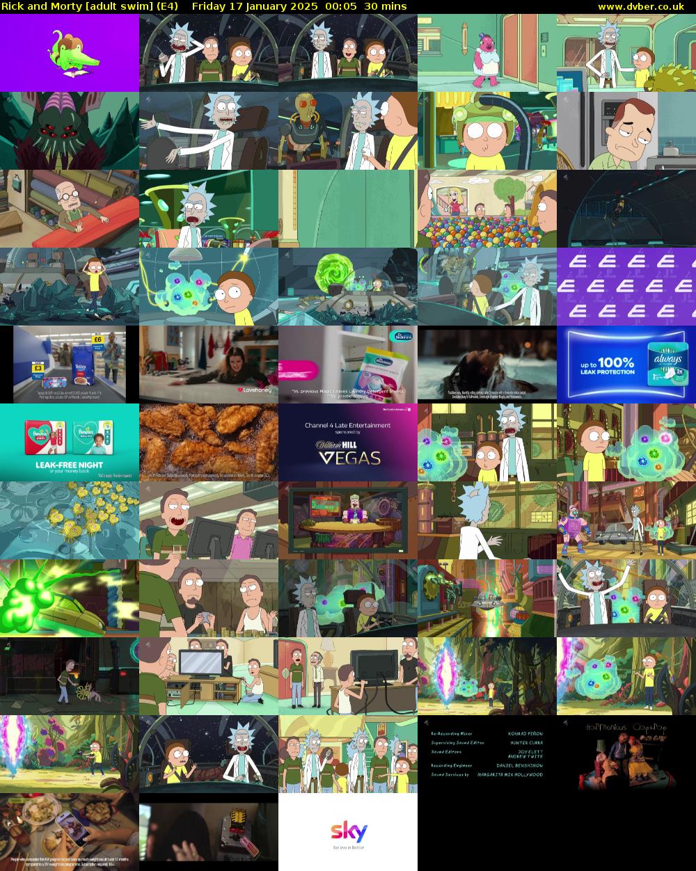 Rick and Morty [adult swim] (E4) Friday 17 January 2025 00:05 - 00:35