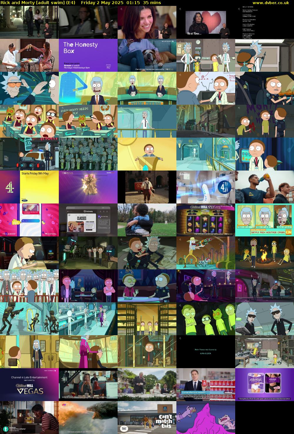 Rick and Morty [adult swim] (E4) Friday 2 May 2025 01:15 - 01:50