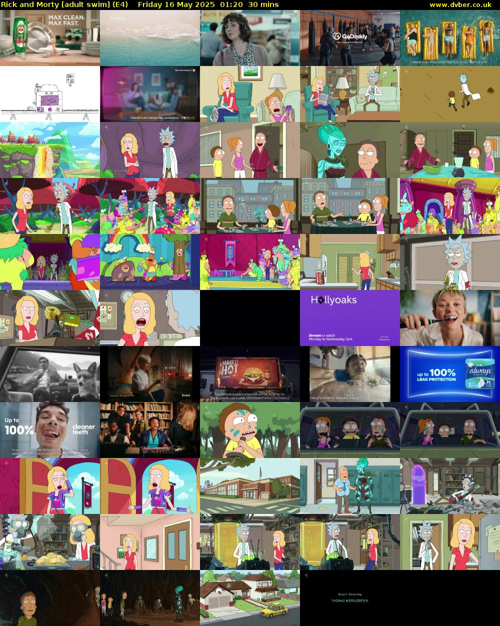 Rick and Morty [adult swim] (E4) Friday 16 May 2025 01:20 - 01:50