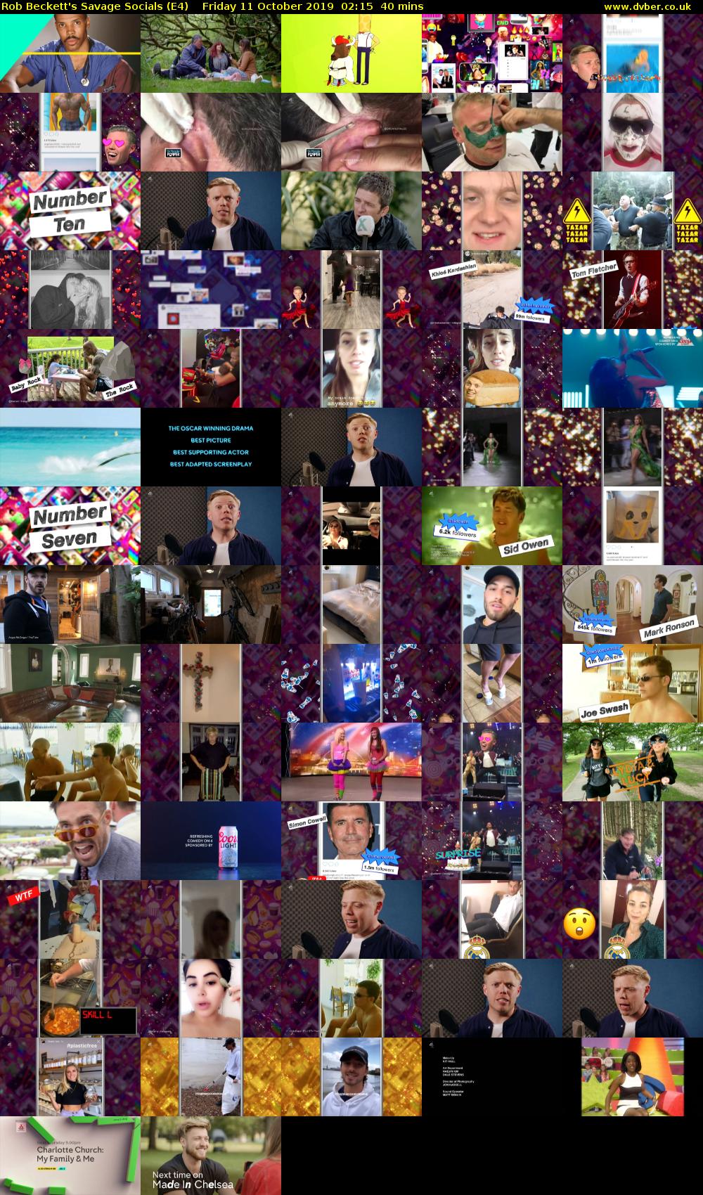 Rob Beckett's Savage Socials (E4) Friday 11 October 2019 02:15 - 02:55