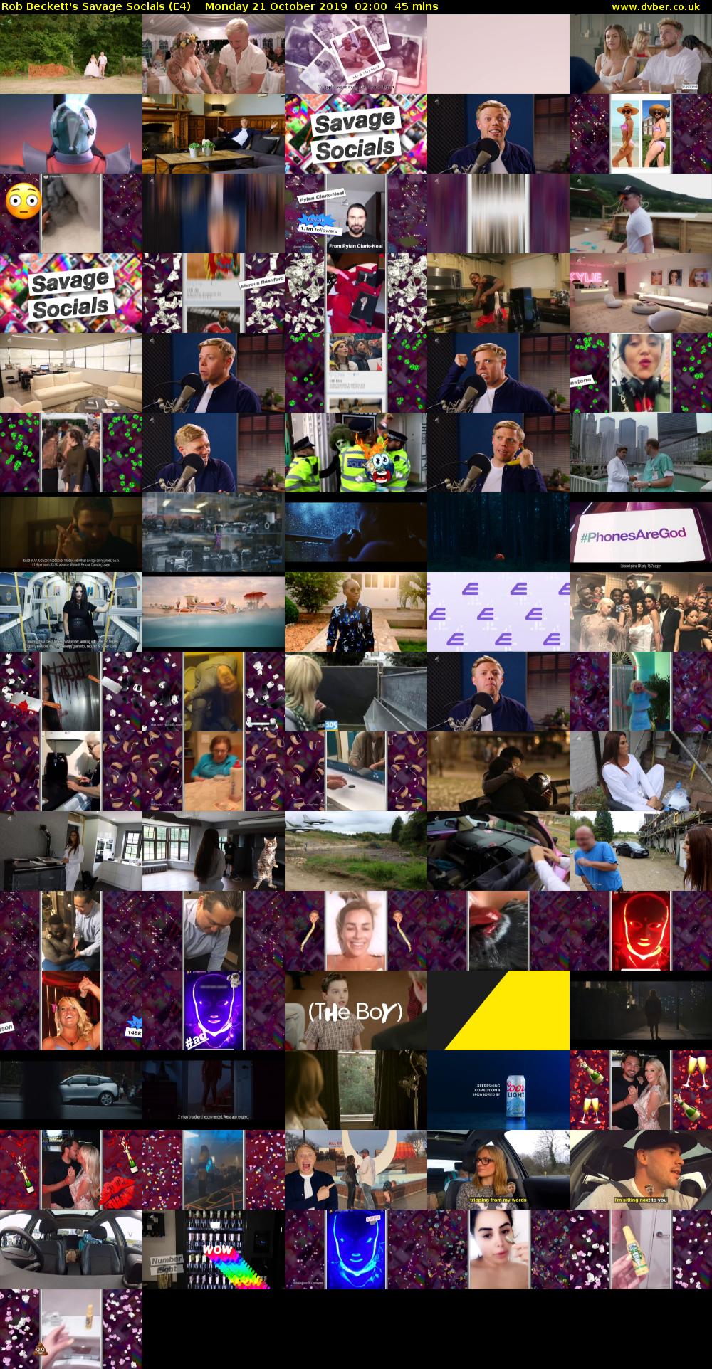 Rob Beckett's Savage Socials (E4) Monday 21 October 2019 02:00 - 02:45
