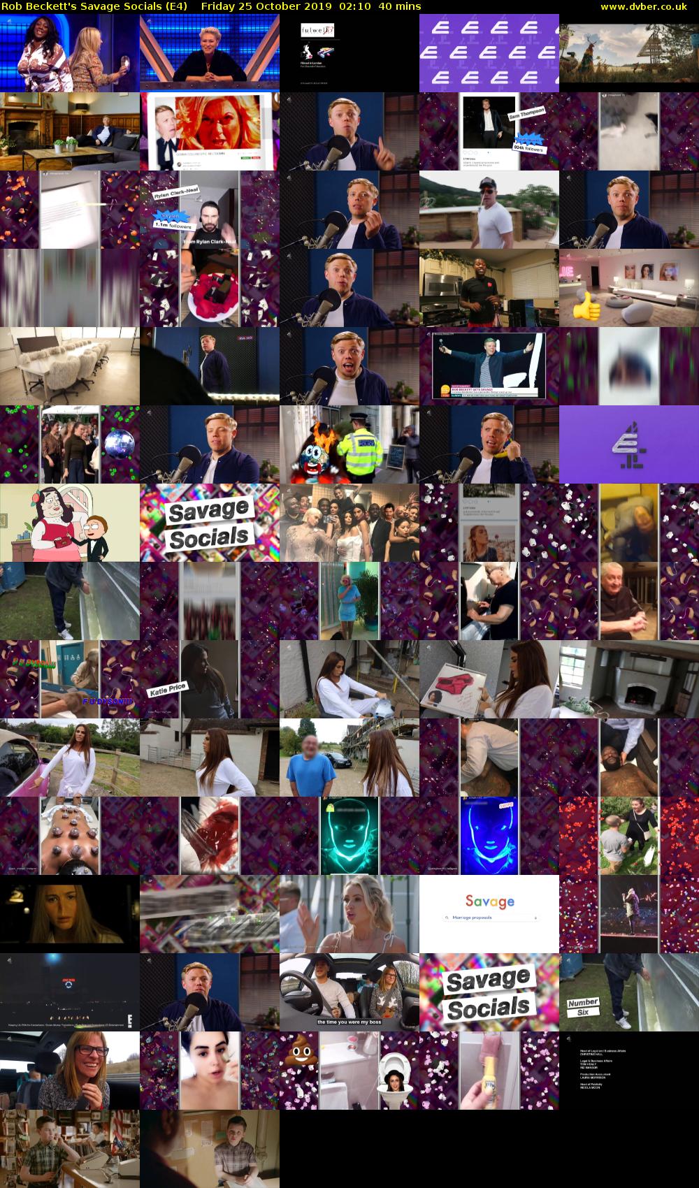 Rob Beckett's Savage Socials (E4) Friday 25 October 2019 02:10 - 02:50