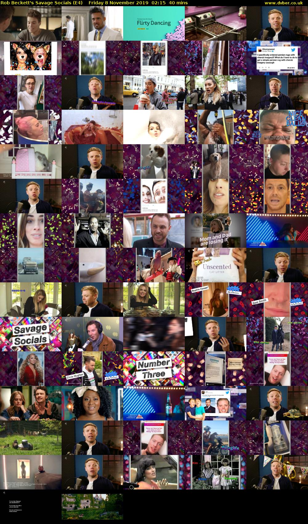 Rob Beckett's Savage Socials (E4) Friday 8 November 2019 02:15 - 02:55