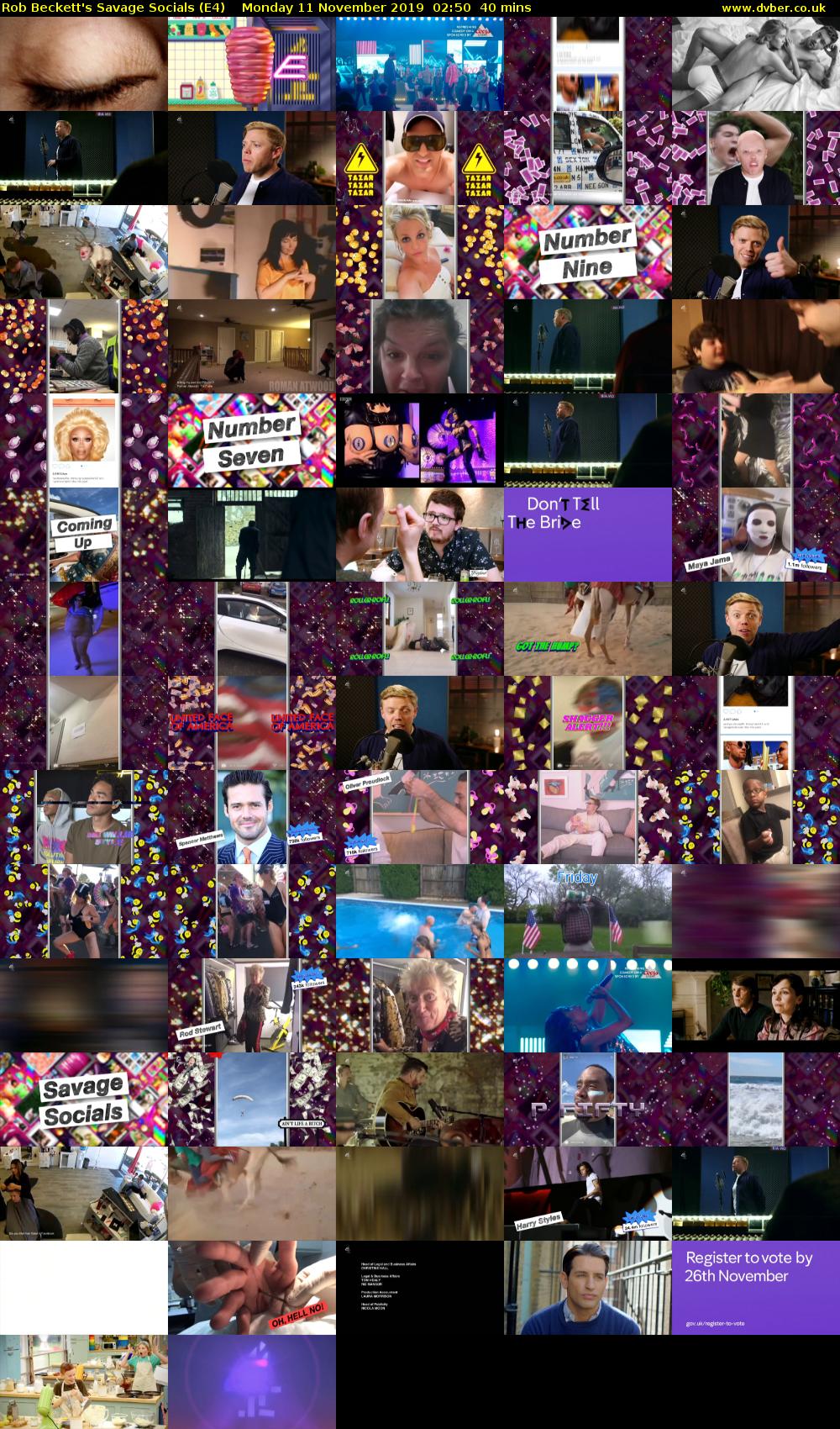 Rob Beckett's Savage Socials (E4) Monday 11 November 2019 02:50 - 03:30