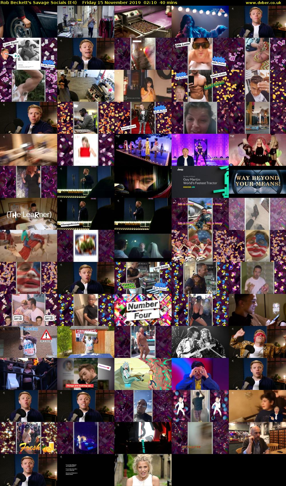 Rob Beckett's Savage Socials (E4) Friday 15 November 2019 02:10 - 02:50