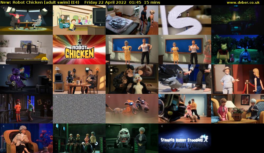 Robot Chicken [adult swim] (E4) Friday 22 April 2022 01:45 - 02:00
