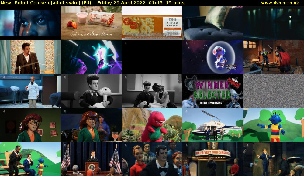 Robot Chicken [adult swim] (E4) Friday 29 April 2022 01:45 - 02:00