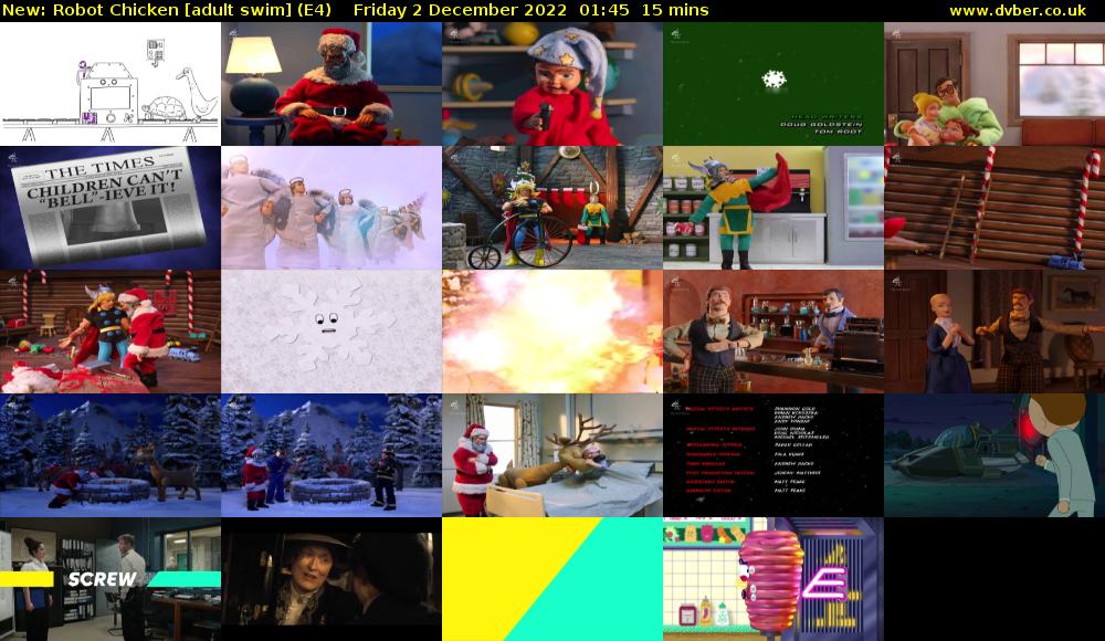 Robot Chicken [adult swim] (E4) Friday 2 December 2022 01:45 - 02:00