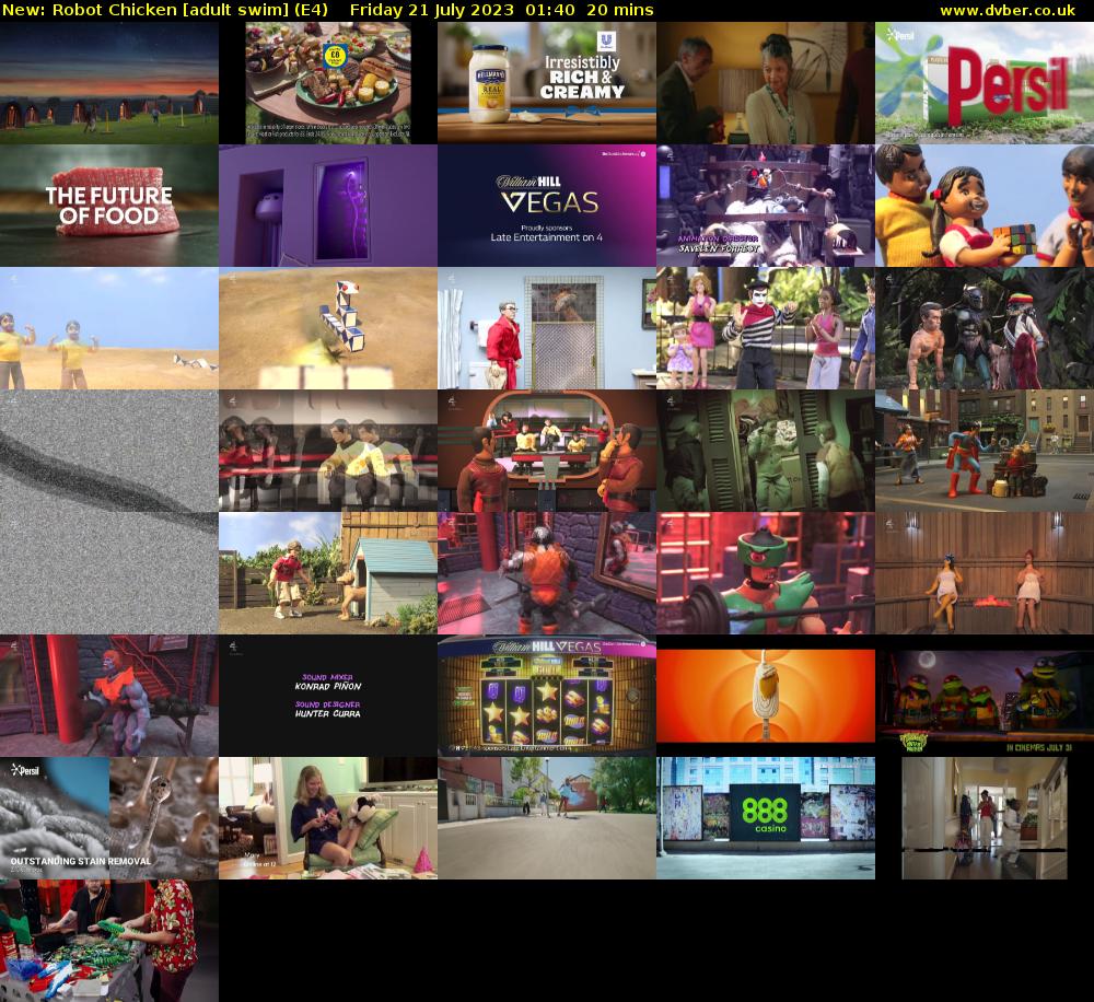 Robot Chicken [adult swim] (E4) Friday 21 July 2023 01:40 - 02:00
