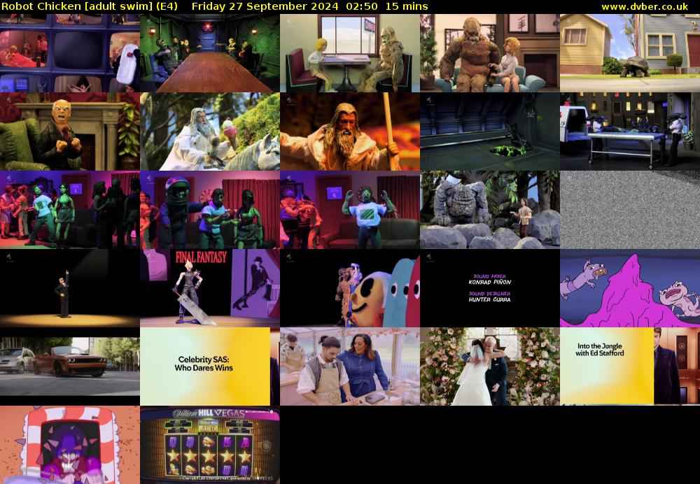 Robot Chicken [adult swim] (E4) Friday 27 September 2024 02:50 - 03:05