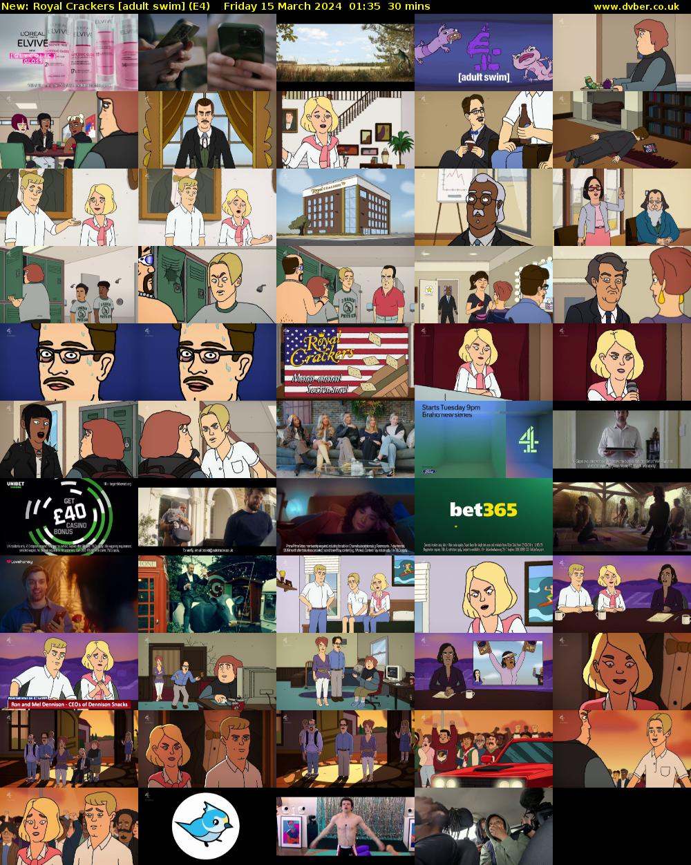 Royal Crackers [adult swim] (E4) Friday 15 March 2024 01:35 - 02:05