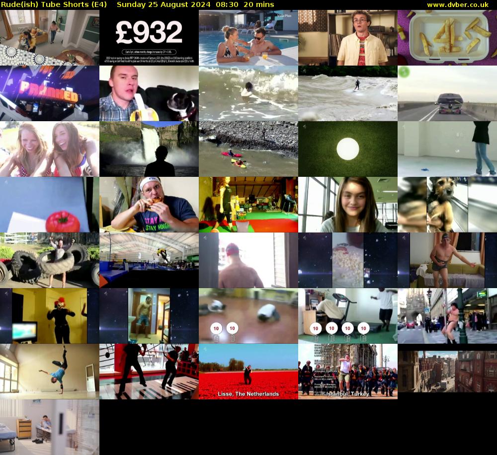 Rude(ish) Tube Shorts (E4) Sunday 25 August 2024 08:30 - 08:50