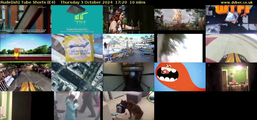 Rude(ish) Tube Shorts (E4) Thursday 3 October 2024 17:20 - 17:30